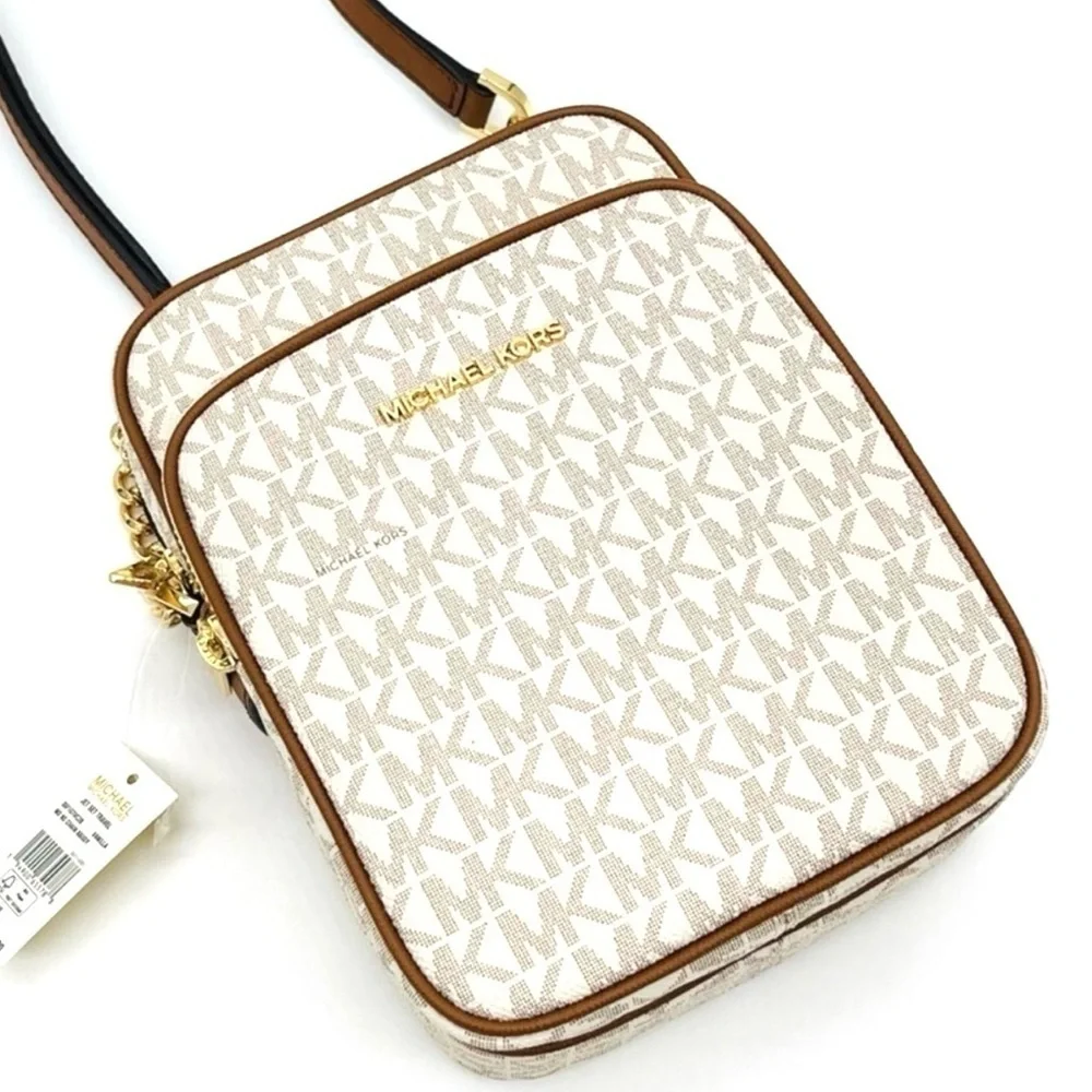 Michael Kors Medium NS Chain XBody Bag Vanilla/Brown (NWT)